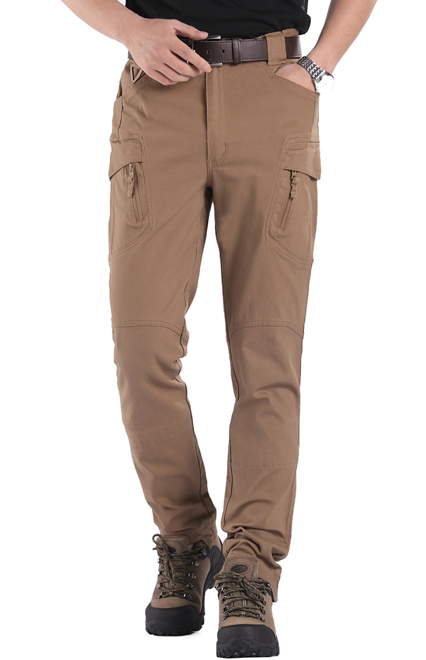 Men&prime; S Solid Comfortable Outdoors Trousers Cargo Cotton Pants