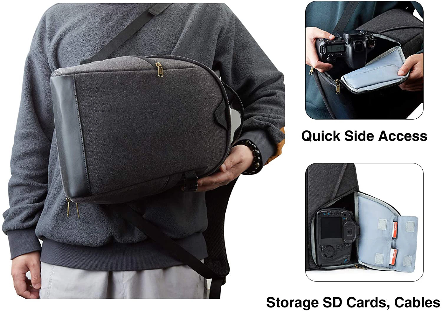 Black Standard Waterproof Photography Camera Backpack Shoulders Bag for SLR/DSLR