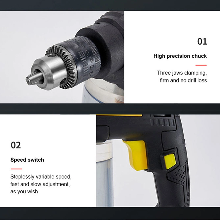 New Design Portable Drilling Machine Power Tools 550W 13mm Hand Drill Machine Electric Impact Hammer Drill
