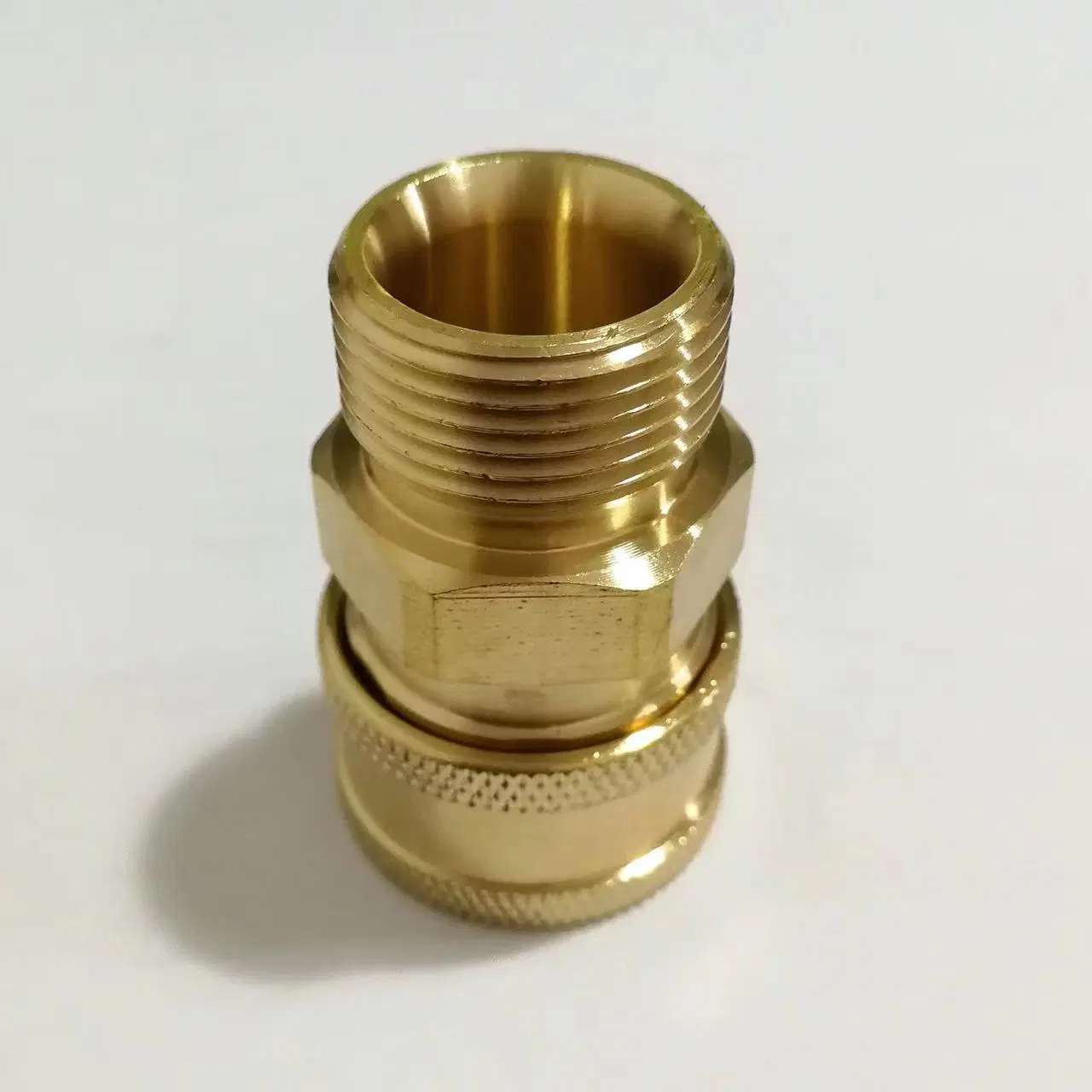 Brass Adapter for Pressure Washer 3/8" Fast Connector External Thread Adapter Machining Milling Turning Precision CNC OEM Hydraulic Fitting Hoses Connector