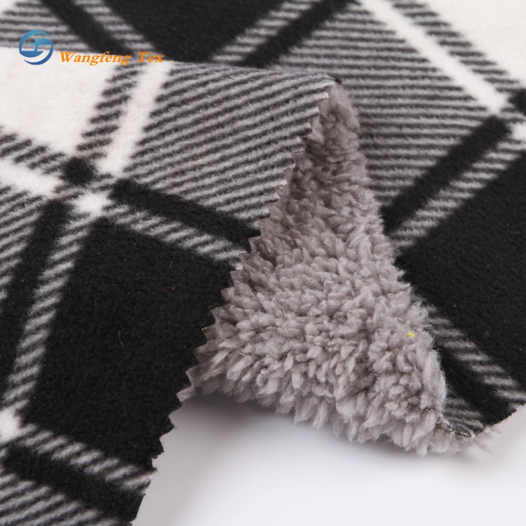 100% Polyester Wholesale/Supplier Clothing Animal Fox Fake Faux Fur Bonded Knit Suede Fabric with Bronzed Design