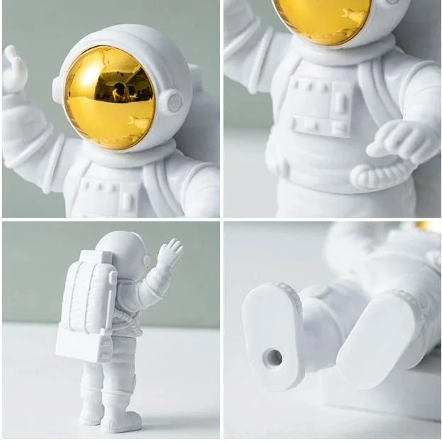 3PC Astronaut Decor Action Figures and Moon Home Decor Resin Desktop Decoration