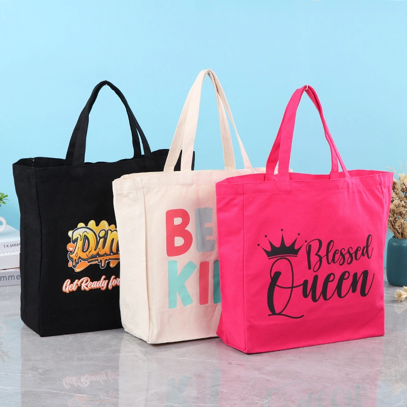 Customized Printed Wholesale/Supplier Outdoor Daily Pure Color Fashion Durable Reusable Eco-Friendly Shopping Gift Beach Organic Natural Fabric Canvas Cotton Tote Bag