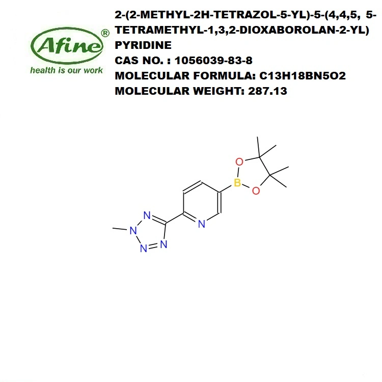 CAS 1056039-83-8 2- (2-ميثيل-2H-TETRAZOL-5-yl) -5- (4، 4، 5، 5-TETRAMETHYL-1، 3، 2-DIOXABOROLAN-2-Yl) P Yridine