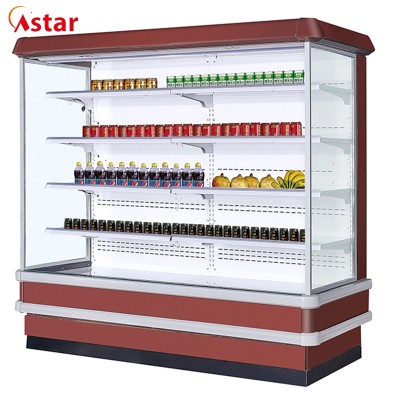 Commercial Vegetable Fruit Beverage Display Refrigerator for Supermarket