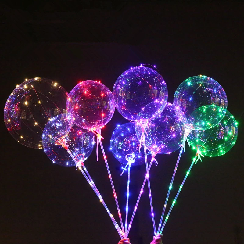 2023 New Design Party Decoration Transparent LED Flashing Balloons Party Supply