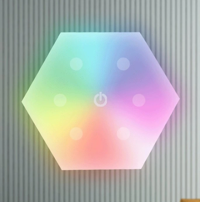 Wholesale/Supplier Battery Powered Night Motif Lamp Hexagonal RGB Colorful LED Decorative 16 Color Remote Control Night Light