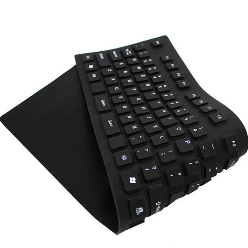 Teclado de ordenador USB plegable teclado portátil de silicona