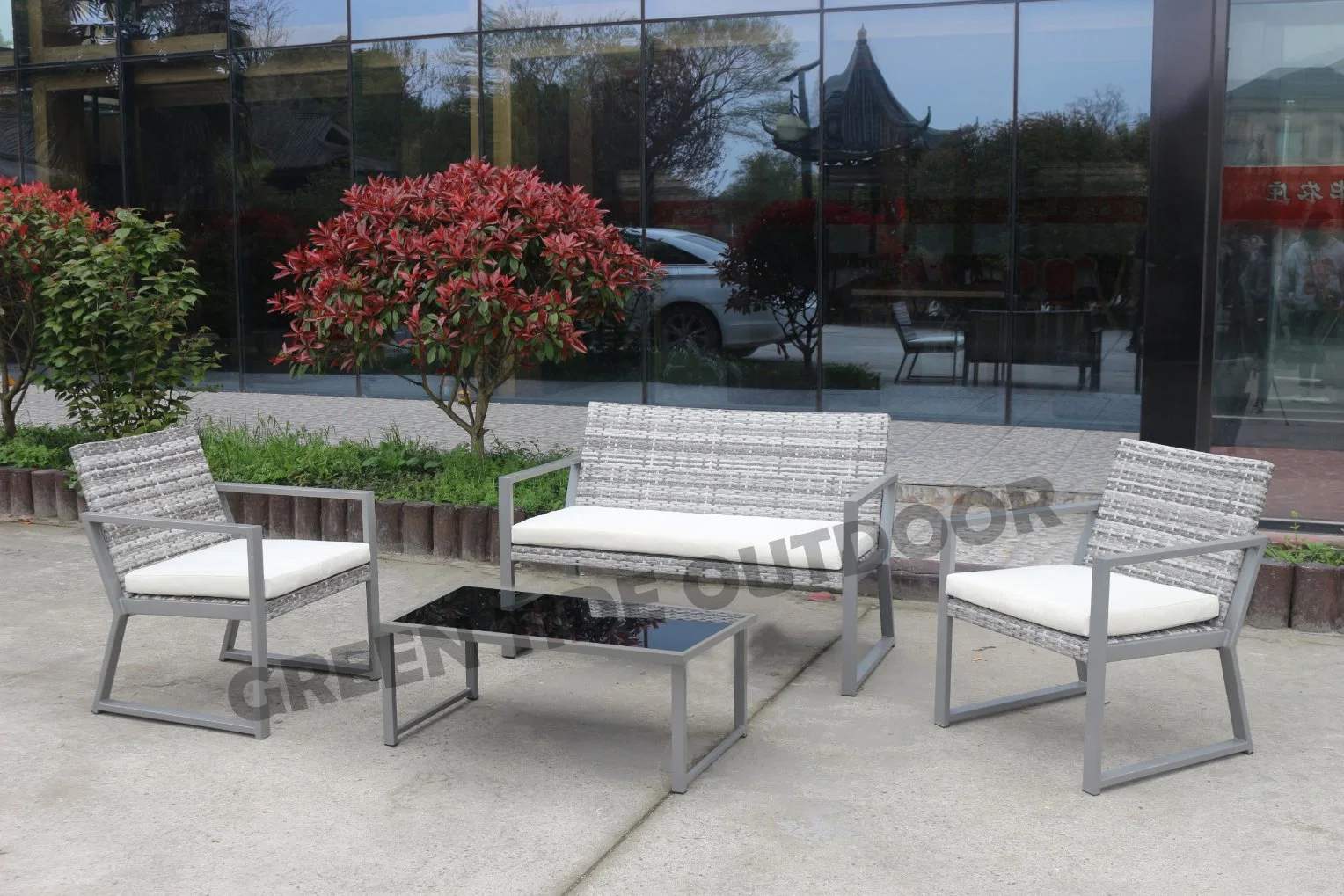 Promoción Jardín exterior Ratán Muebles de mimbre para Patio Oficina