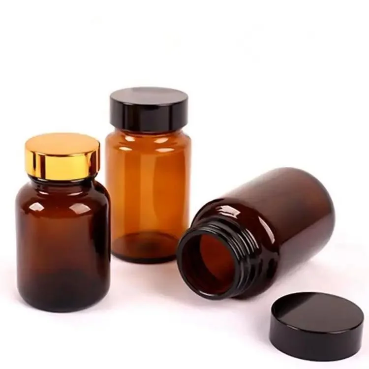 100ml Amber Glass Medical Bottle Food Supplement Capsule