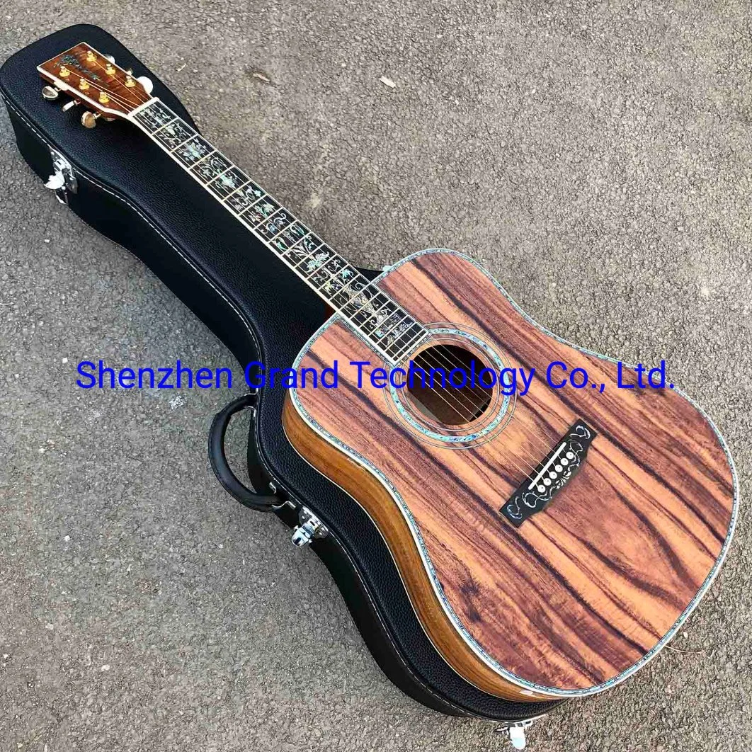 Custom 41 pulgadas Ebony Fingerboard sólido Koa Madera Guitarra acústica