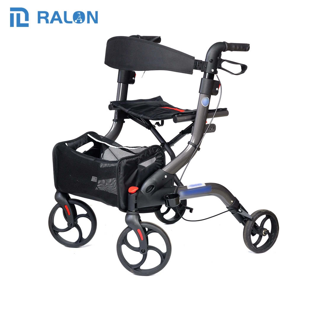 New Design Chinese Durable Lightweight Aluminum Rollator Walker with Bandbrake