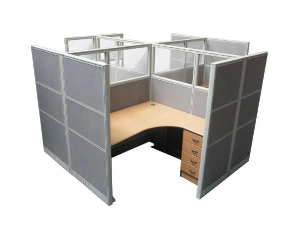 Commercial Office Cluster Workstation Coworking Cubicle Partition Desk with Cable Managment System