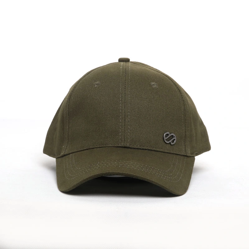 Clastic Style Soft Cotton Fabric Metal Logo Multi Colors Baseball Sports Cap Summer Camp Hat Blank Cap Khaki Color