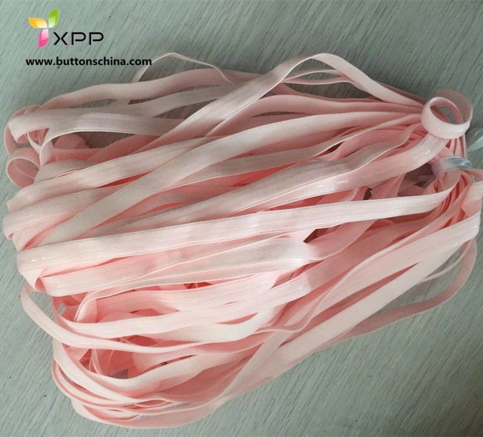 Розовая эластическая лента с силиконовой гелевой лентой