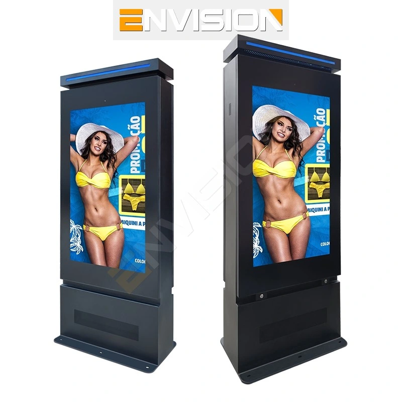 EnVision High Brightness 55 65 75inch Outdoor IP65 TV Wasserdicht Berühren Sie Kiosk Signage Bodenstativ Digitale Werbung LCD-Bildschirm