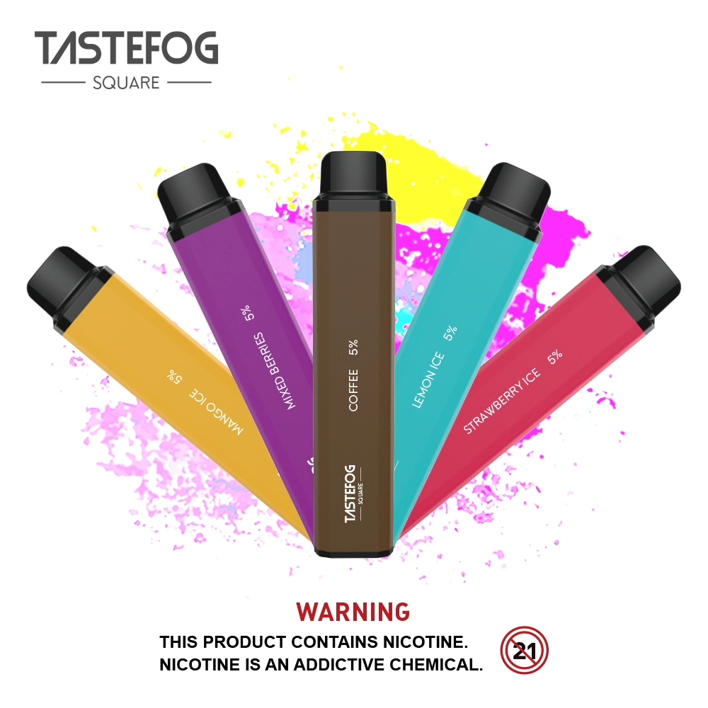 Carré Tastefog 3000bouffées Vape stylo jetable Diposable stylo jetable Commerce de gros prix d'usine