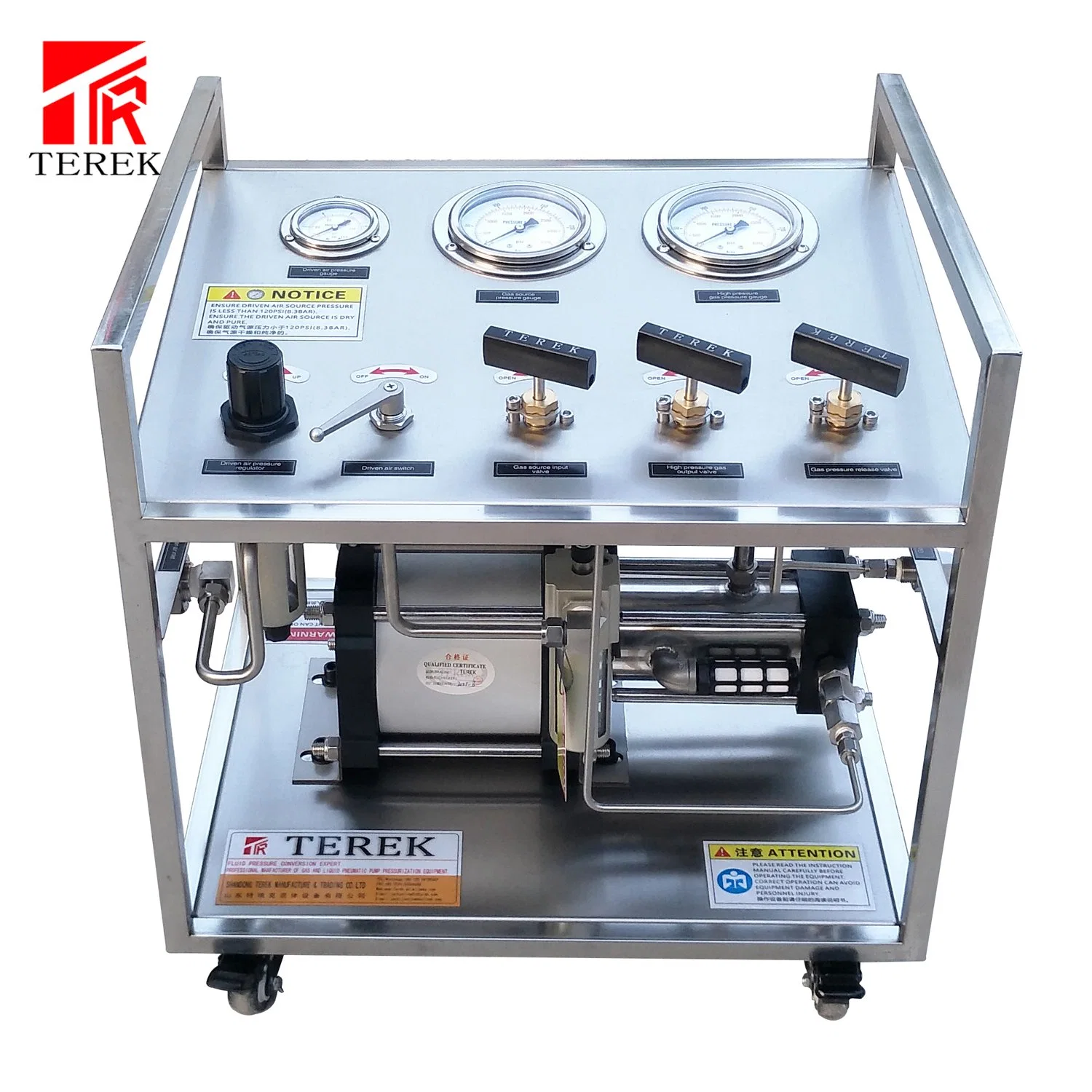 Terek Piston Air Compression Pump High Pressure Gas System and Instrument Test