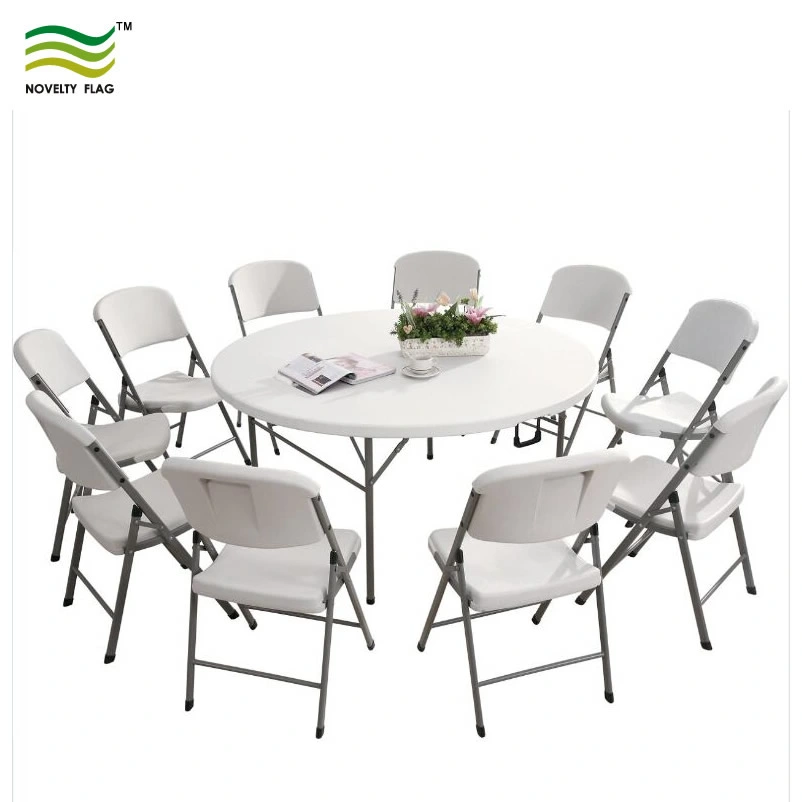 Indoor Outdoor Plastic Picnic Party Dining Camp Folding Roundtable Portable Tables (J-NF18F05110)