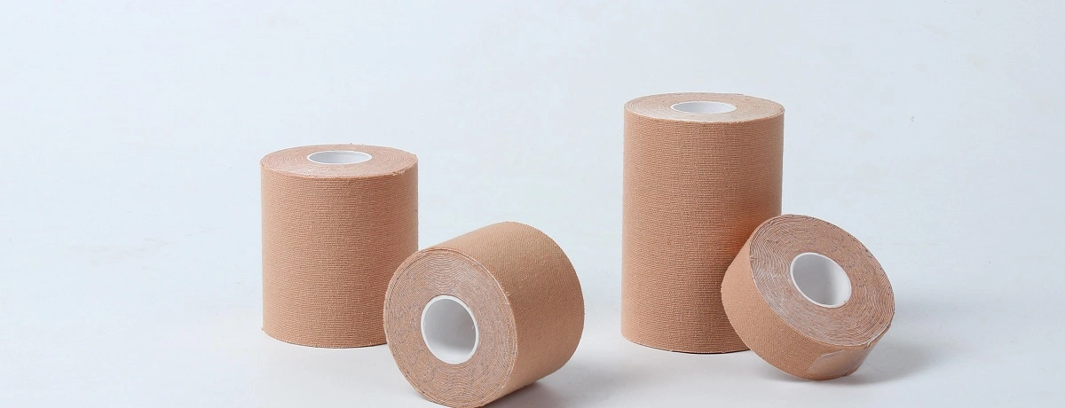 Manufacture ISO13485 Approved Colorful Adhesive Medical Products Cohesive Body Tape Elastic Cotton Bandage