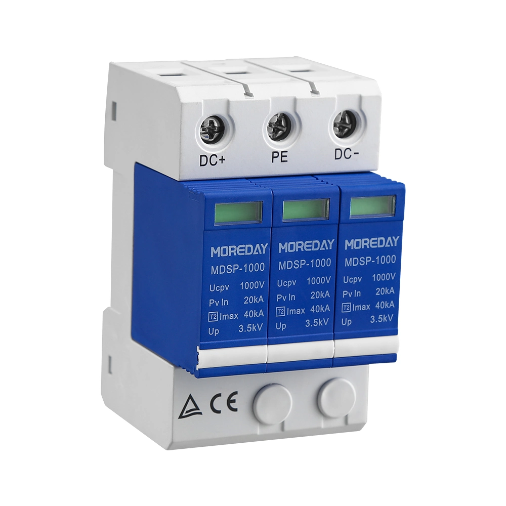 Moreday Type 2 Electrical Equipment Spike Surge Protector 40ka 1000V 1500V 3pole 40 20 TUV/ CE/CB/CCC Australia Approval