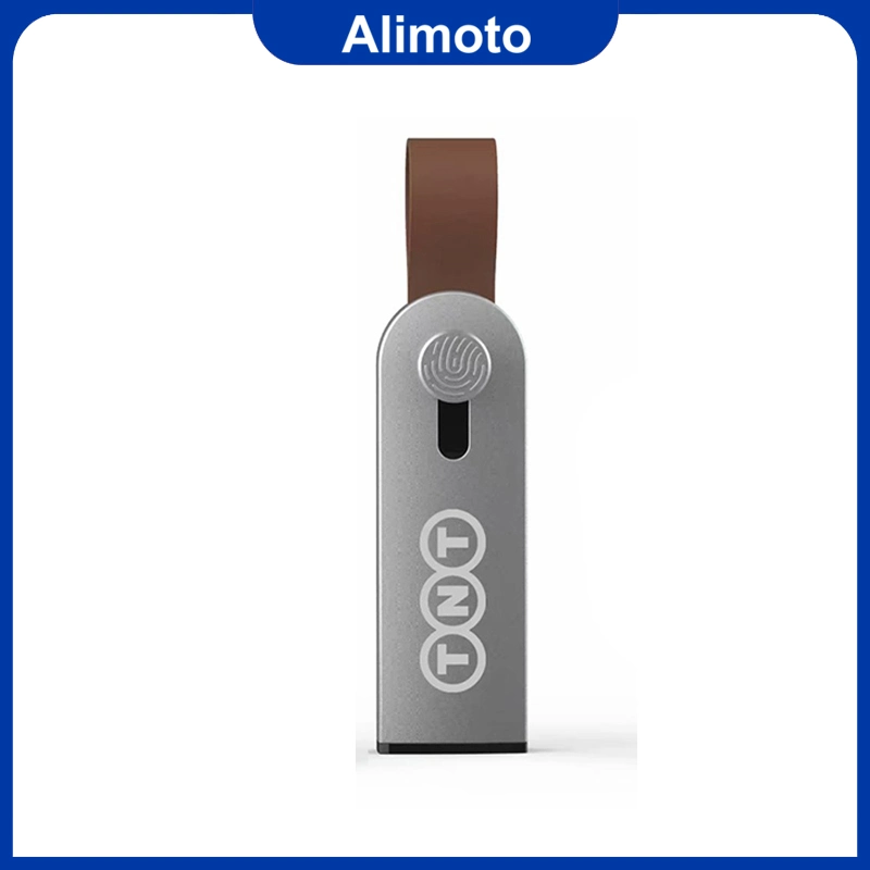 Unidade Flash USB retráctil de metal com corrente de couro