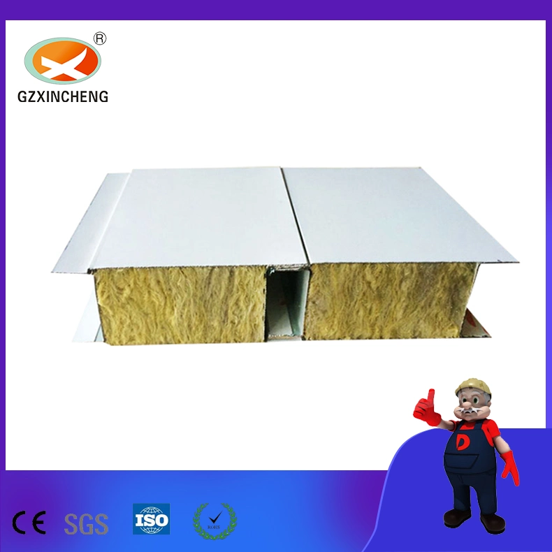 Dust-Free Workshop Temperature Insulation Building Material Rock Wool Sandwich Panel