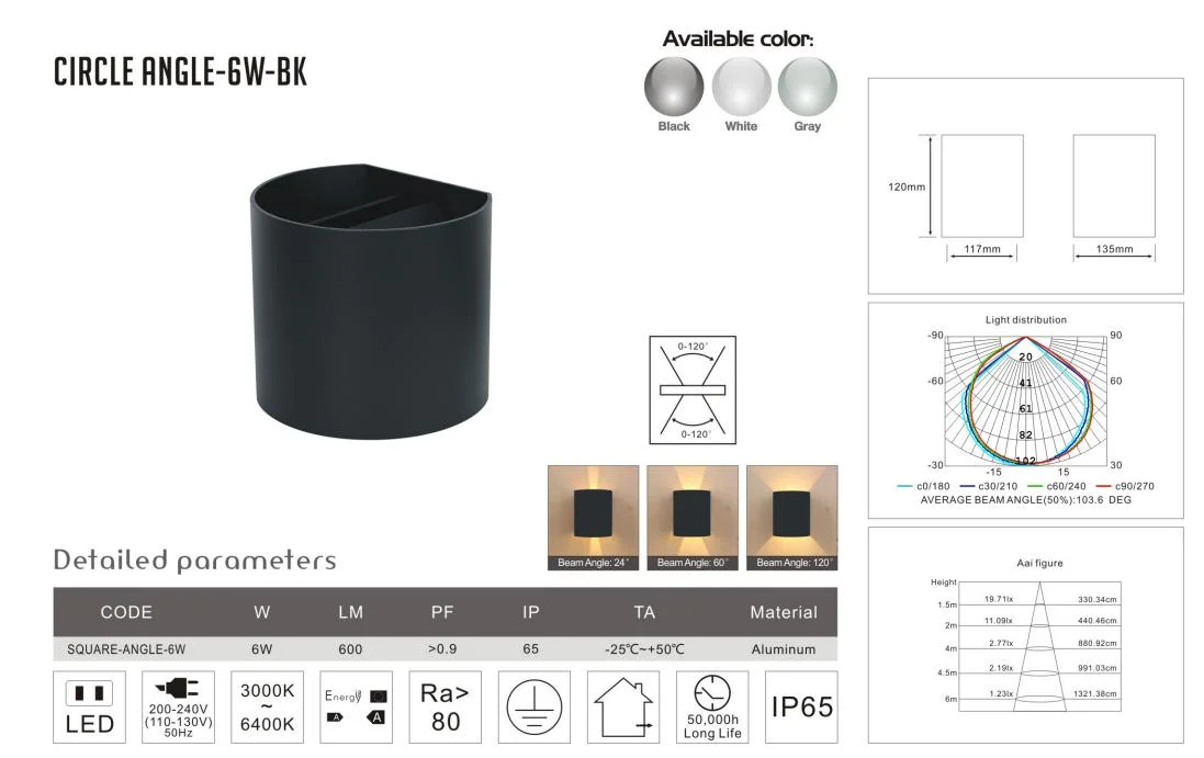 Aplique LED de diseño moderno para exteriores con arriba y abajo Mobiliario