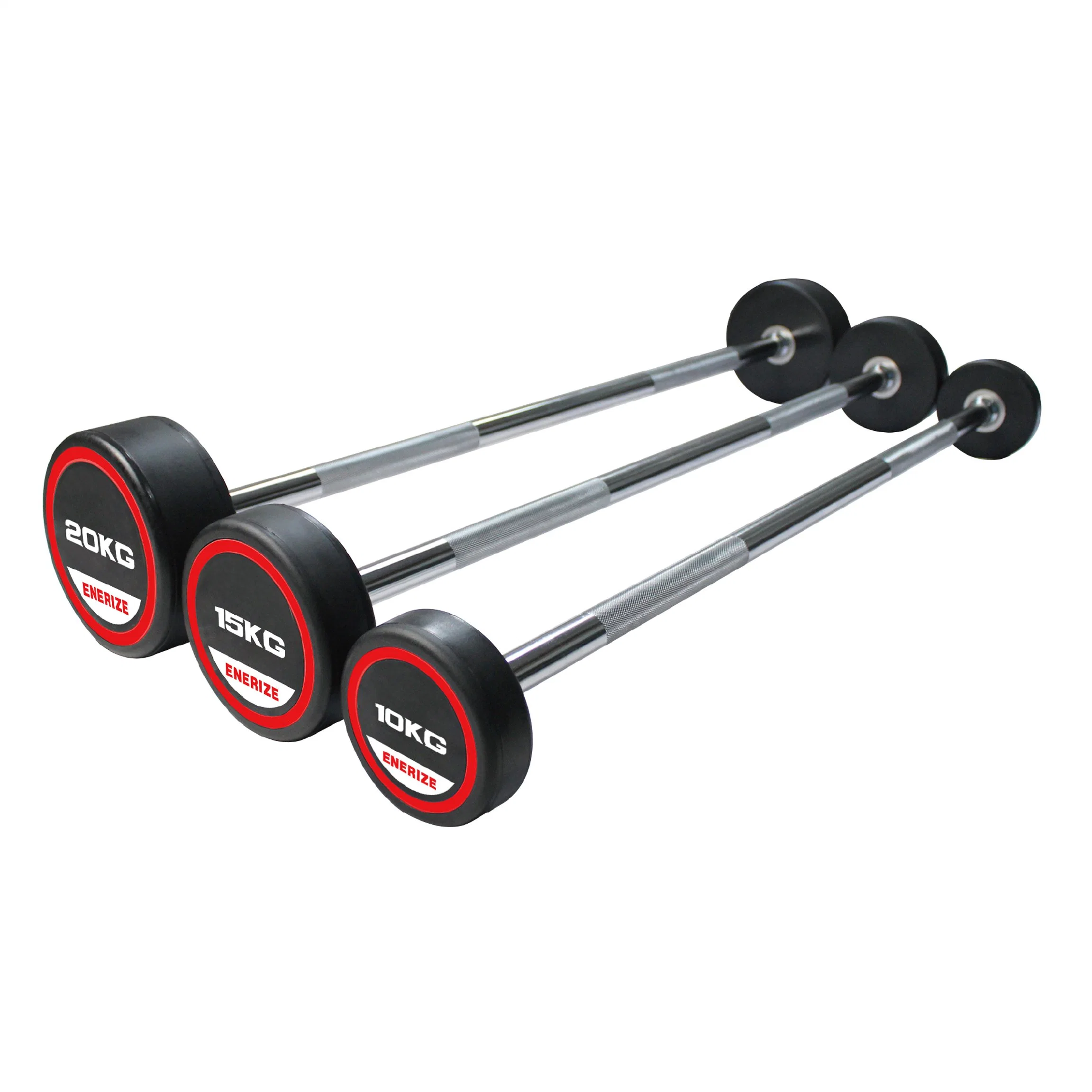 Poids d'haltères longues droites de PU pour salle de gym de levage de la formation d'haltère long Bar curl 10-50 kg et TPU Curl Barbell