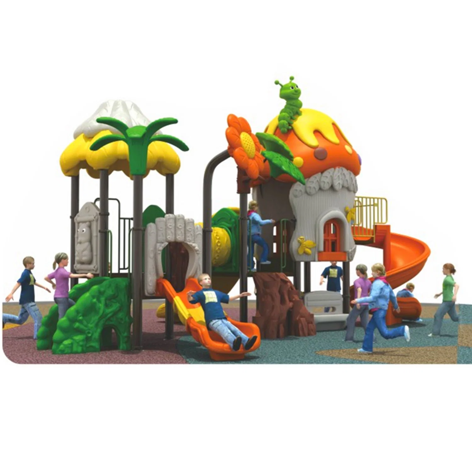 Equipo de patio de juegos al aire libre personalizado de fábrica Slide Marine Animal Series