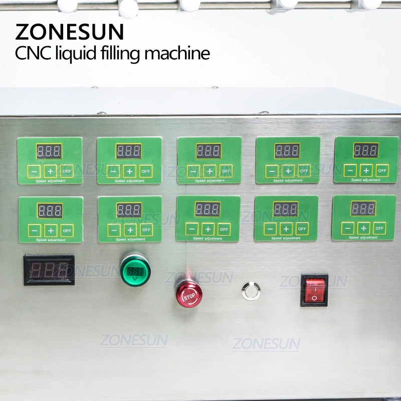 Zonesun 10 Heads Beverages Wine Vinegar Soy Sauce Juice Essential Oil Perfume Hand Sanitizer Toner CNC Liquid Filling Machine