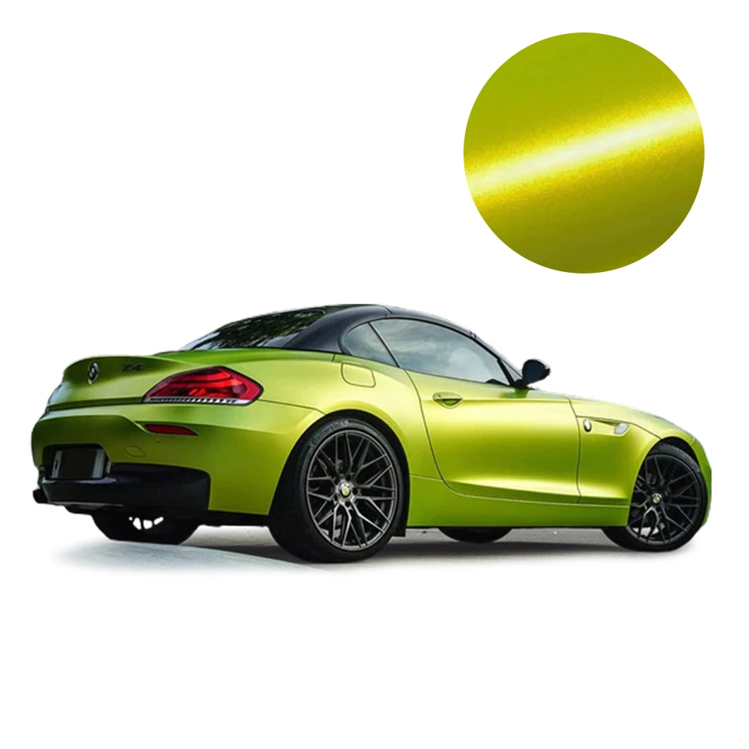 Beikaer Air Bubble Free Self Adhesive Yellow Lime Car Skin Pet PVC Vinyl Wrap Sticker