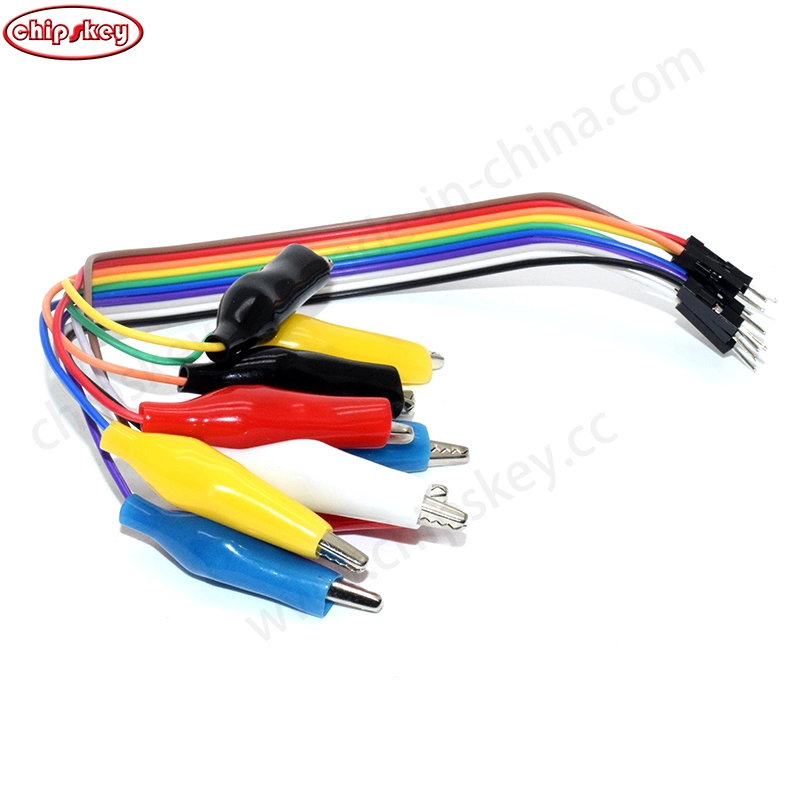 Alligator Clip Jump Wire 10pin Male Double-End Crocodile Clip Test Lead 20cm