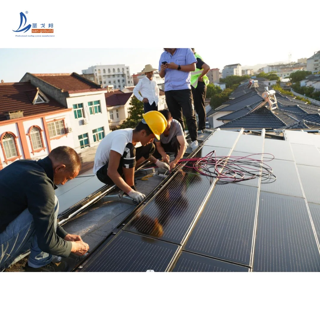 Mercado nuevos Estilos BIPV edificio sistemas fotovoltaicos integrados Negro Solar Mosaicos de techo