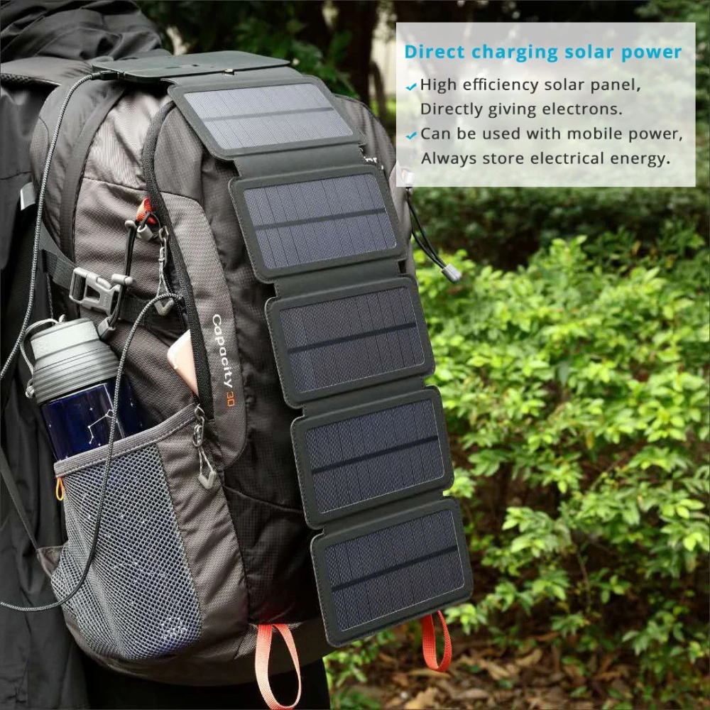 Solar USB Best Charger Bag Foldable Mobile Phone Battery Pack Power Bank Big Power