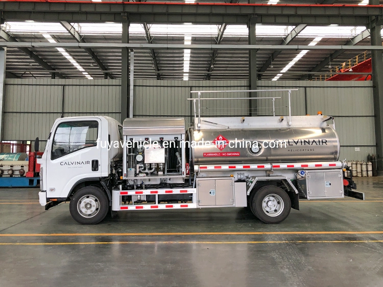 Le Japon Isuz marque 5000 litres de 3 tonnes 120HP hélicoptère en alliage aluminium pour l'aéroport de camion de ravitaillement en carburant