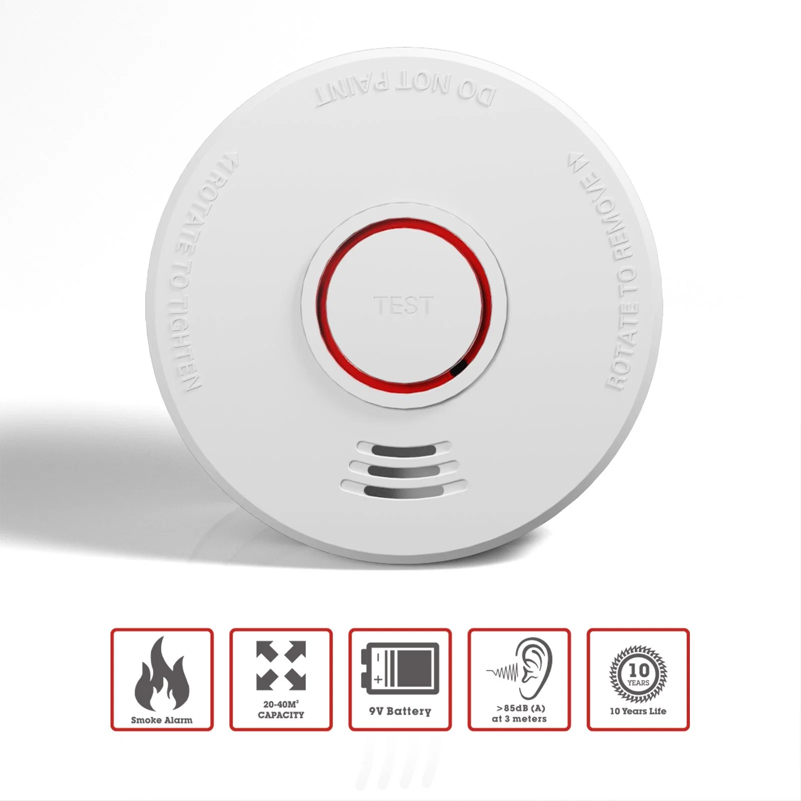 DC 9V Alkaline Battery Smoke Detector