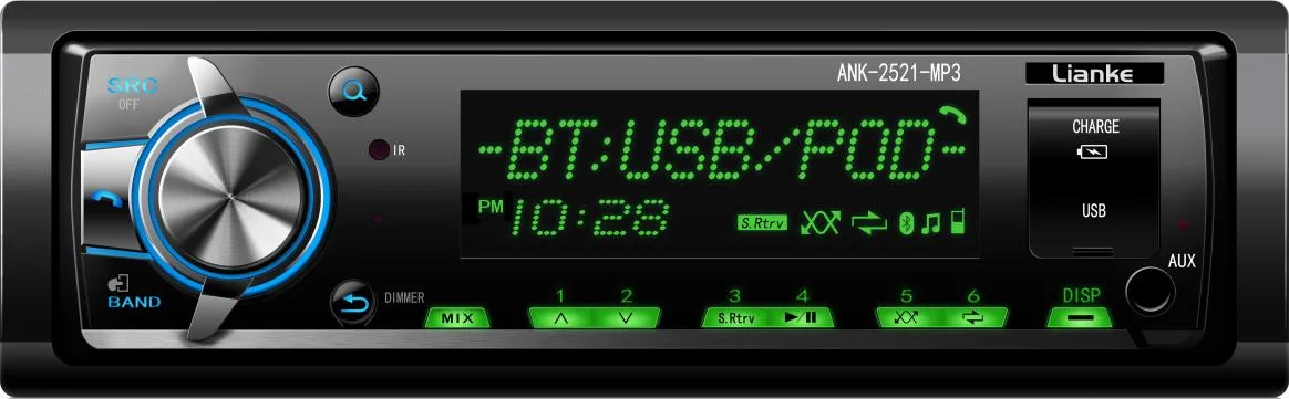 Panel desmontable amplificador coche reproductor de audio Bluetooth MP3.