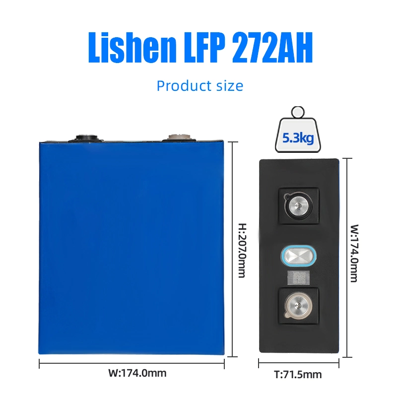 Lishen 272ah 3.2V LiFePO4 البطارية عالية السعة قابلة لإعادة الشحن خلية Prismatic لحجارات الجولف للسيارات الكهربائية التي تعمل بنظام تخزين الطاقة الشمسية