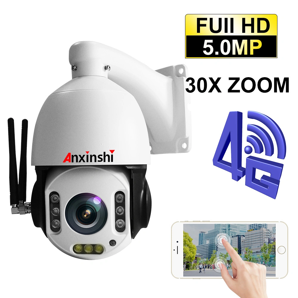 Anxinshi 5MP Starlight 3G 4G Wireless Auto Tracking Câmara IP