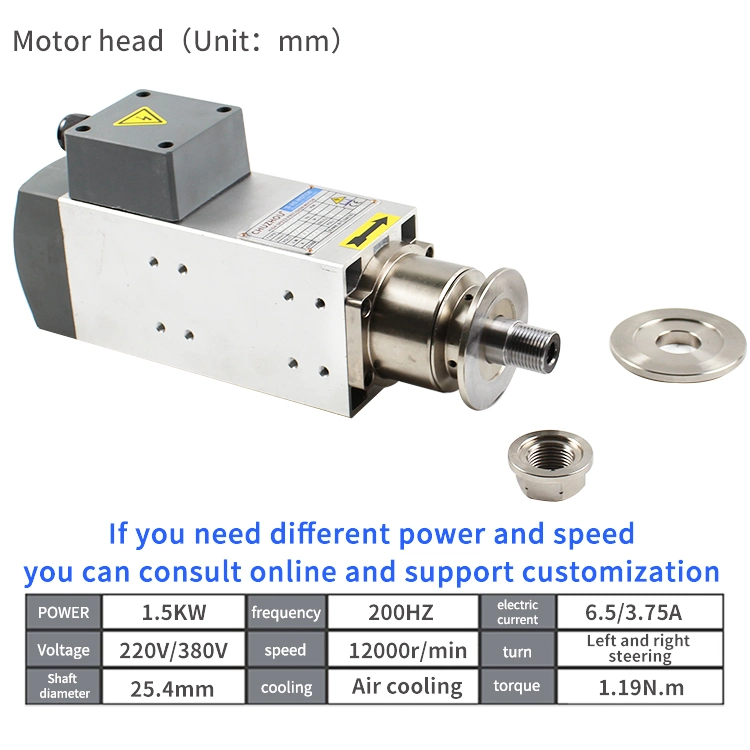 Suministro de la fábrica de husillo de corte de metales 12000rpm de 1,5 KW motor del husillo de cambio automático de herramientas