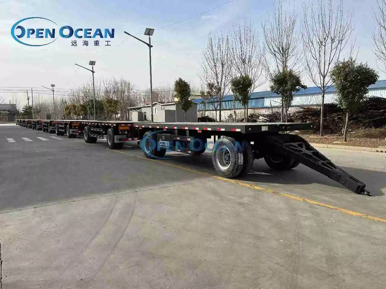 Manufacturer Platform Trailer 5 Axles 40FT 53FT Flatbed Container Truck Semi Trailer for Sale