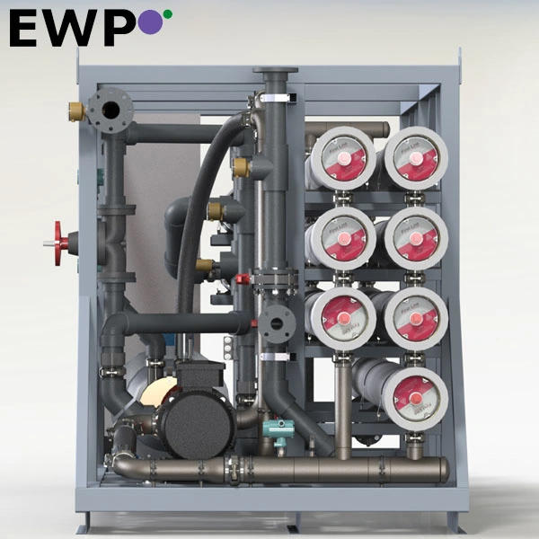 RO System Seawater Desalination (SWROL-8040) translates to "Système d'osmose inverse pour la désalinisation de l'eau de mer (SWROL-8040)" in French.