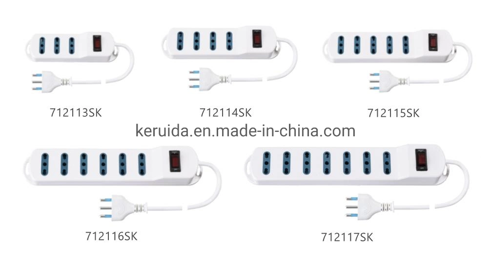 Multi-Socket Outlet Socket with Overload Protection Resettable Switch