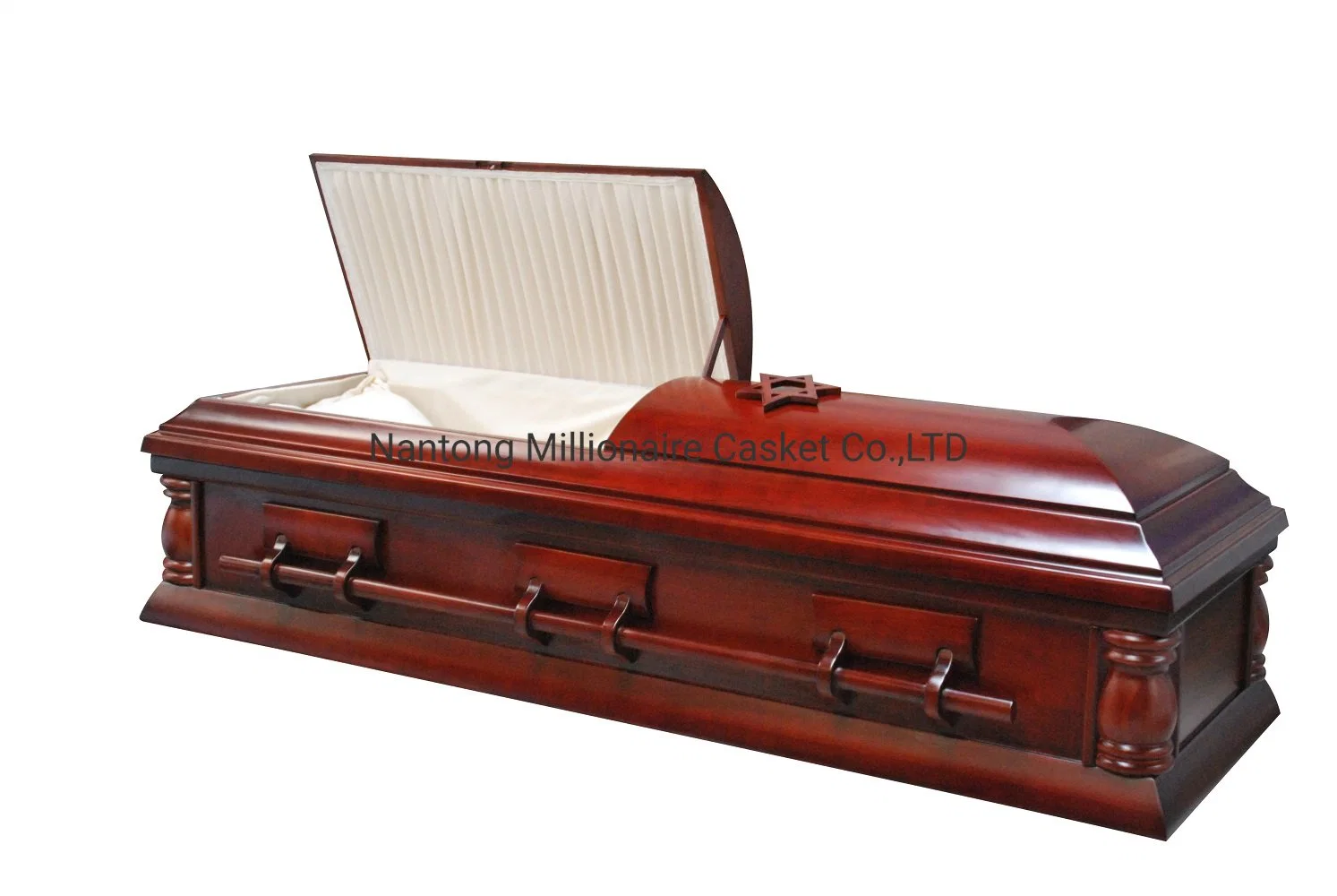 Solid Wooden Jewish Burial Casket with David Star