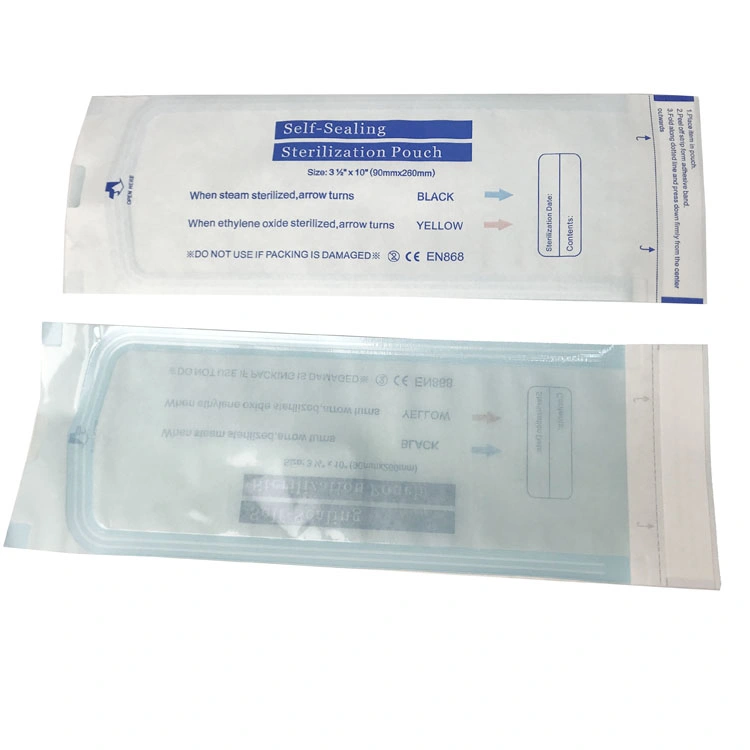 Plano Médico descartável Gusseted Self-Sealing Bolsa de papel de embalagem de esterilização