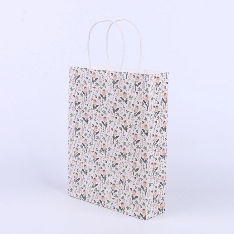 Recyclage de haute qualité sacs d'achats en papier écologiques avec impression publicitaire Pour l'emballage cosmétique