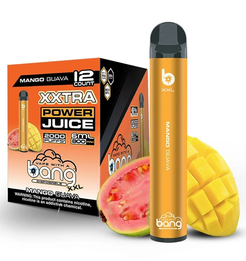 OEM Pod e cigarro Bang XXL 2000 Vaporizador Multi sabores Taxa descartável de Vape Pendescartável de Atacado de fábrica tipo C.