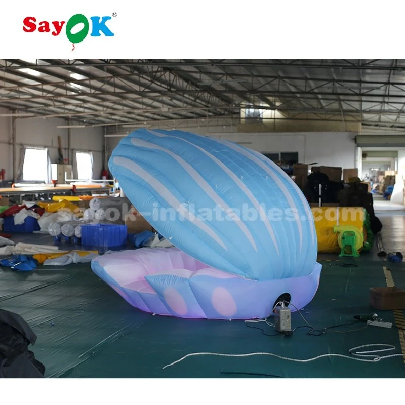 Sayok Inflatable Shell Dome Inflatable LED Seashell Huge Advertising Inflatables Custom Inflatable Mascot Model Design