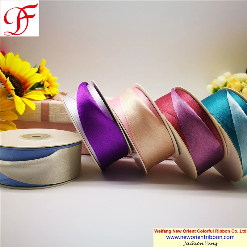 Factory Wholesale/Supplier Customized/OEM Two-Color/ Bicolor Double Face Satin Ribbon for Bows/Decoration/Wrapping/Gifts Packing